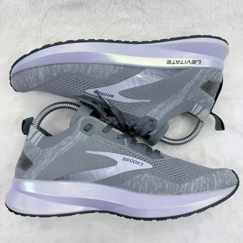 Brooks Levitate 4 Womens Running Shoes Gray Purple Size 7.5 Athletic Sneaker